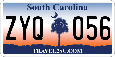 SC license plate ZYQ056