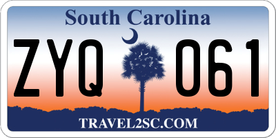 SC license plate ZYQ061