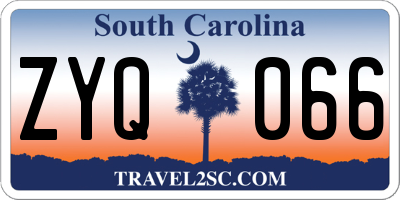 SC license plate ZYQ066