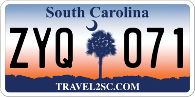 SC license plate ZYQ071