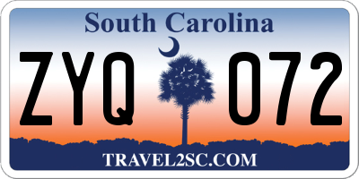 SC license plate ZYQ072