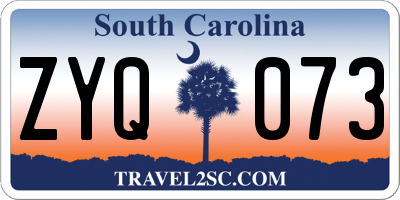 SC license plate ZYQ073