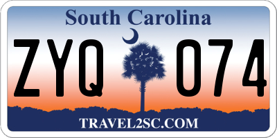 SC license plate ZYQ074