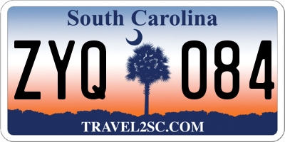 SC license plate ZYQ084