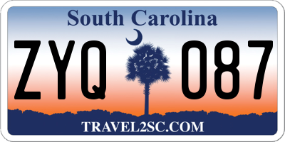 SC license plate ZYQ087