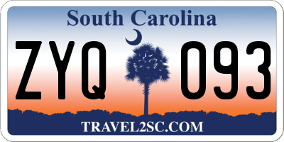 SC license plate ZYQ093