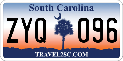 SC license plate ZYQ096