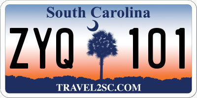 SC license plate ZYQ101