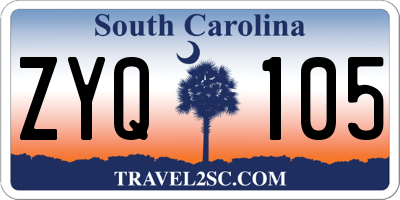 SC license plate ZYQ105