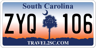 SC license plate ZYQ106