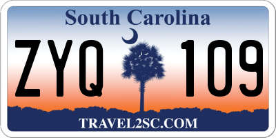 SC license plate ZYQ109