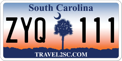 SC license plate ZYQ111