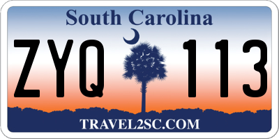 SC license plate ZYQ113