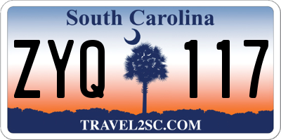 SC license plate ZYQ117