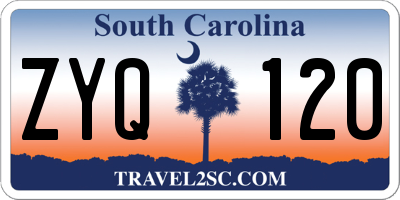 SC license plate ZYQ120