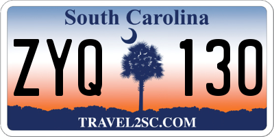 SC license plate ZYQ130