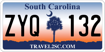 SC license plate ZYQ132