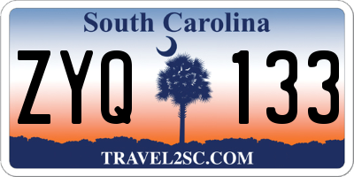SC license plate ZYQ133