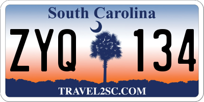 SC license plate ZYQ134