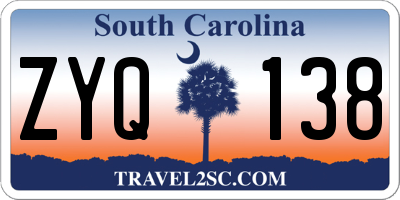 SC license plate ZYQ138