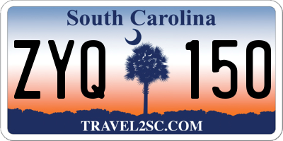 SC license plate ZYQ150