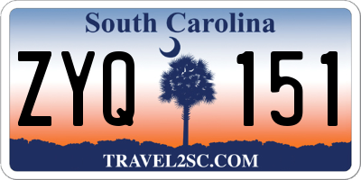 SC license plate ZYQ151
