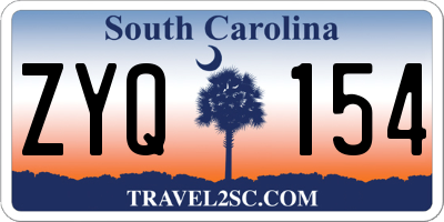 SC license plate ZYQ154