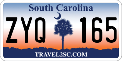 SC license plate ZYQ165