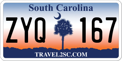 SC license plate ZYQ167