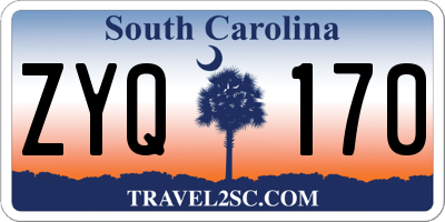 SC license plate ZYQ170