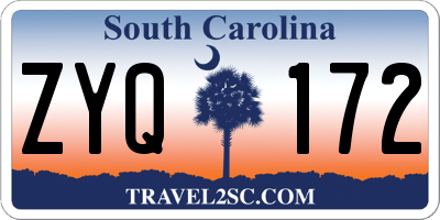 SC license plate ZYQ172