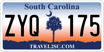 SC license plate ZYQ175