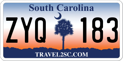 SC license plate ZYQ183