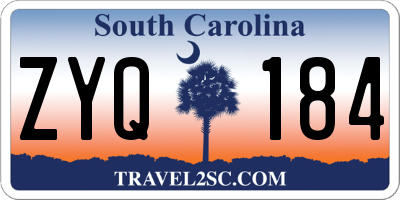 SC license plate ZYQ184