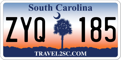 SC license plate ZYQ185