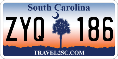 SC license plate ZYQ186
