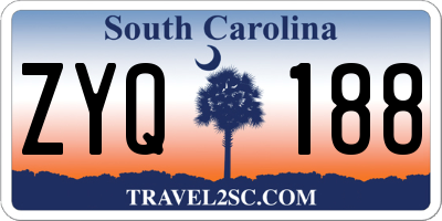SC license plate ZYQ188