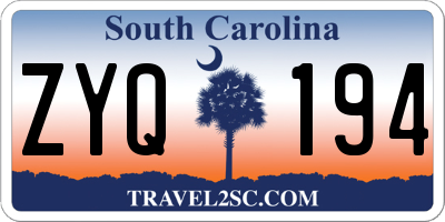 SC license plate ZYQ194
