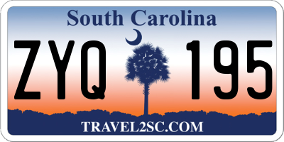SC license plate ZYQ195