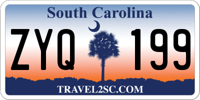 SC license plate ZYQ199