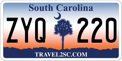 SC license plate ZYQ220