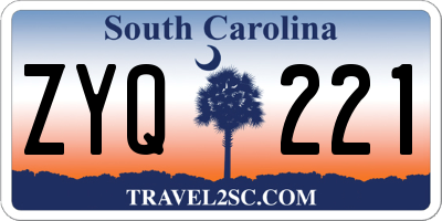 SC license plate ZYQ221