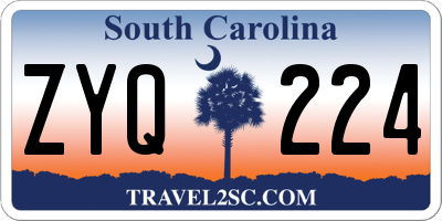 SC license plate ZYQ224