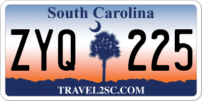SC license plate ZYQ225