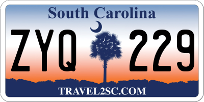 SC license plate ZYQ229