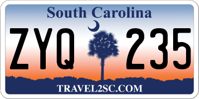 SC license plate ZYQ235