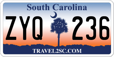 SC license plate ZYQ236