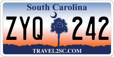 SC license plate ZYQ242