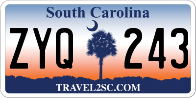 SC license plate ZYQ243