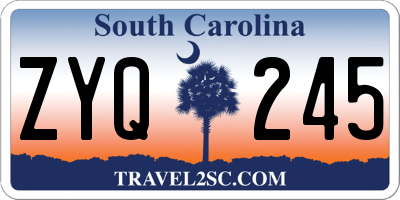 SC license plate ZYQ245